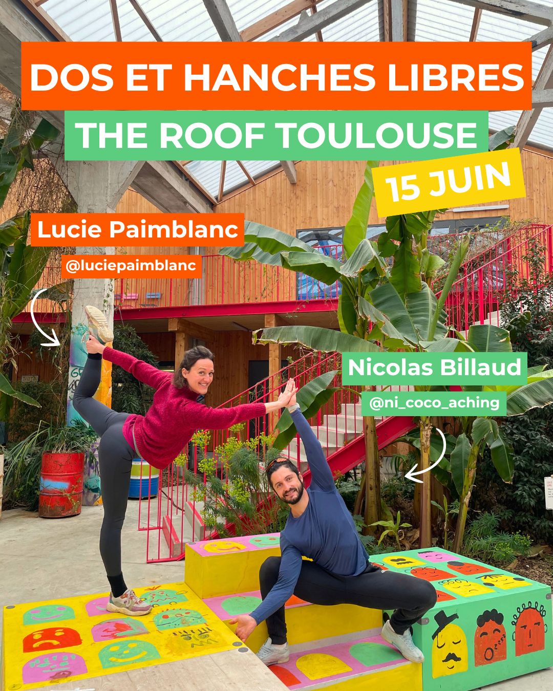 15 juin 2025 : Atelier « Dos et hanches libres », à Toulouse - Lucie et Nicolas