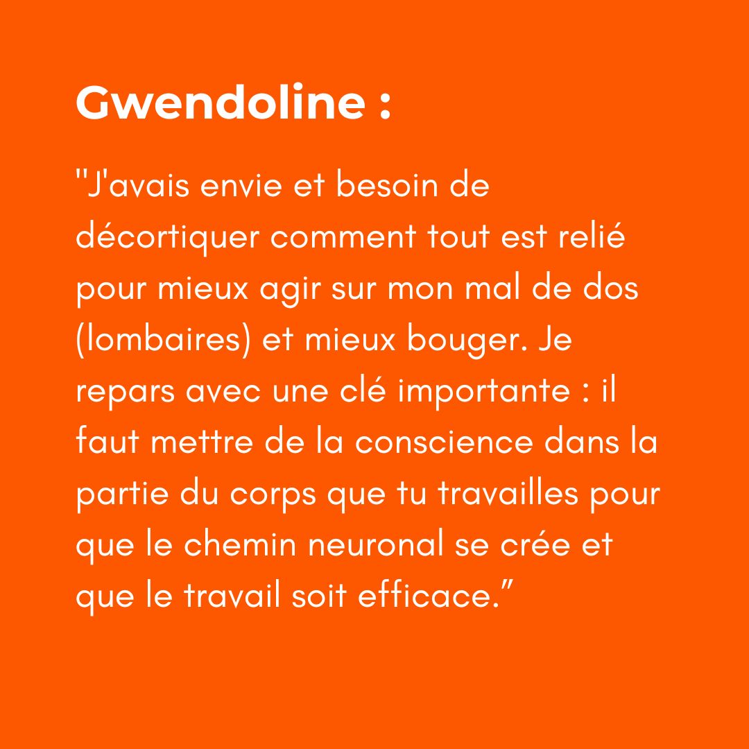 Le mot de Gwendoline (1) 15 juin 2025 : Atelier « Dos et hanches libres », à Toulouse - Lucie et Nicolas