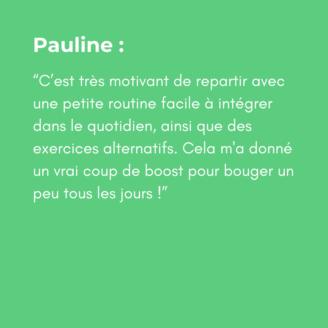 Pauline - atelier Dos 15 juin 2025 : Atelier « Dos et hanches libres », à Toulouse - Lucie et Nicolas