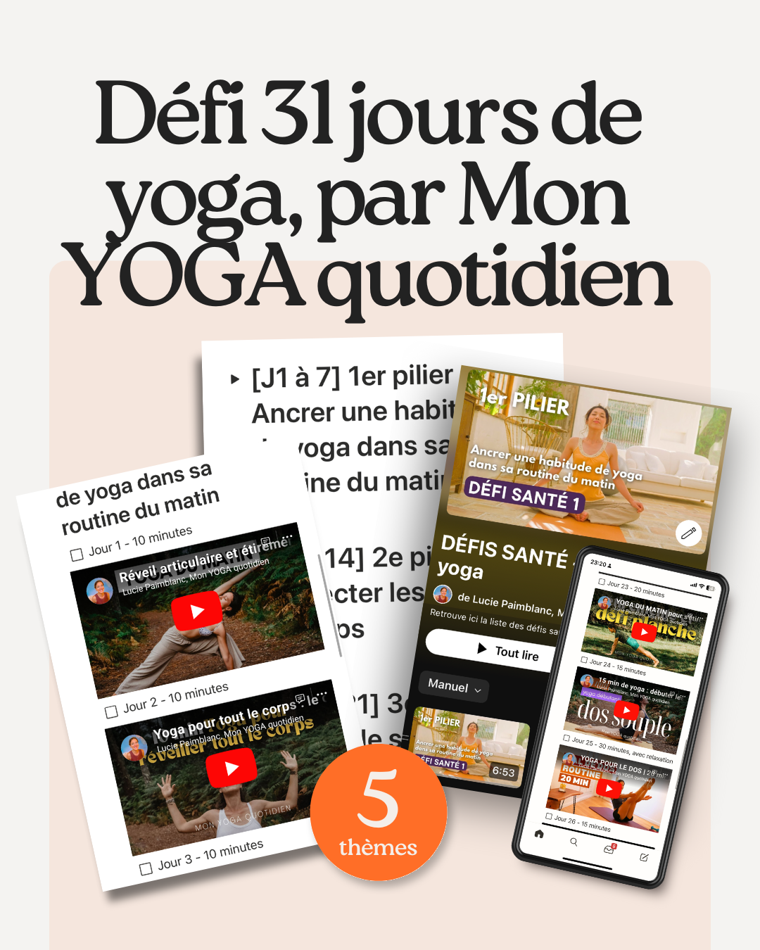 Mon YOGA quotidien : Défi 31 jours de yoga, par Lucie Paimblanc